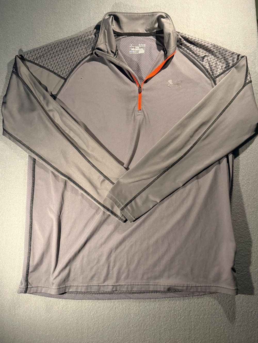 Under Armour Men's Gray Long Sleeve Quarter Zip Running Shirt Size XL